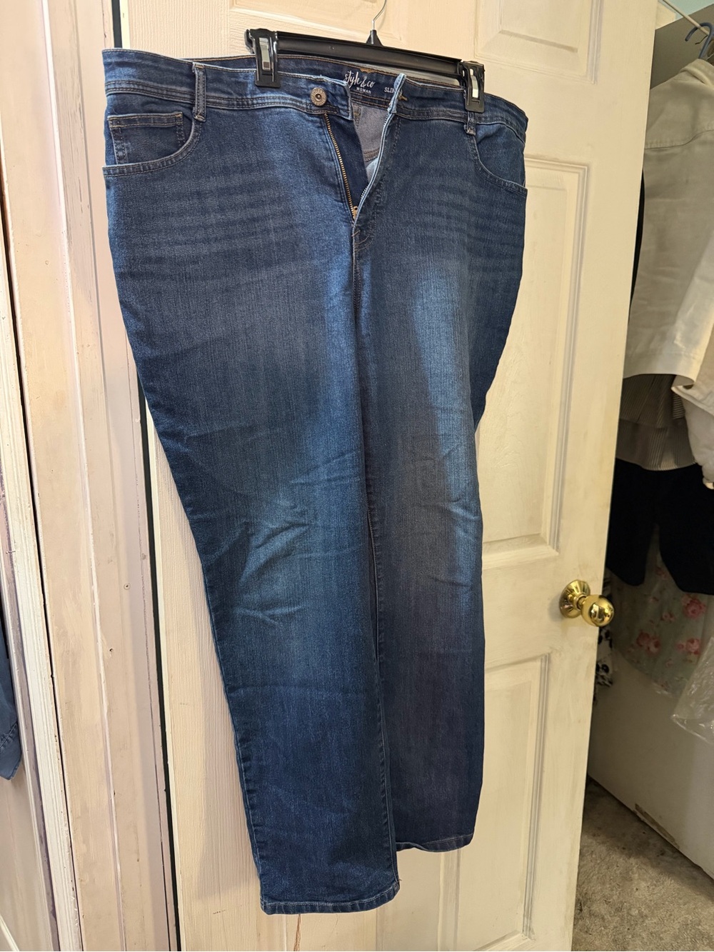 Style & Co. Women's Straight Leg Jeans in Blue Wash